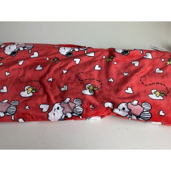 Peanuts Snoopy Heart Valentine's Day Throw Red Super Soft 60 X 70” Woodstock NEW - Picture 8 of 13